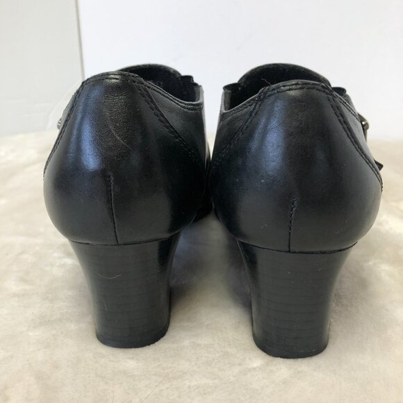 Dr. Scholl's Stacey Black Leather Block Heel Ankle Bootie Shoes Size 7.5 - Picture 5 of 14